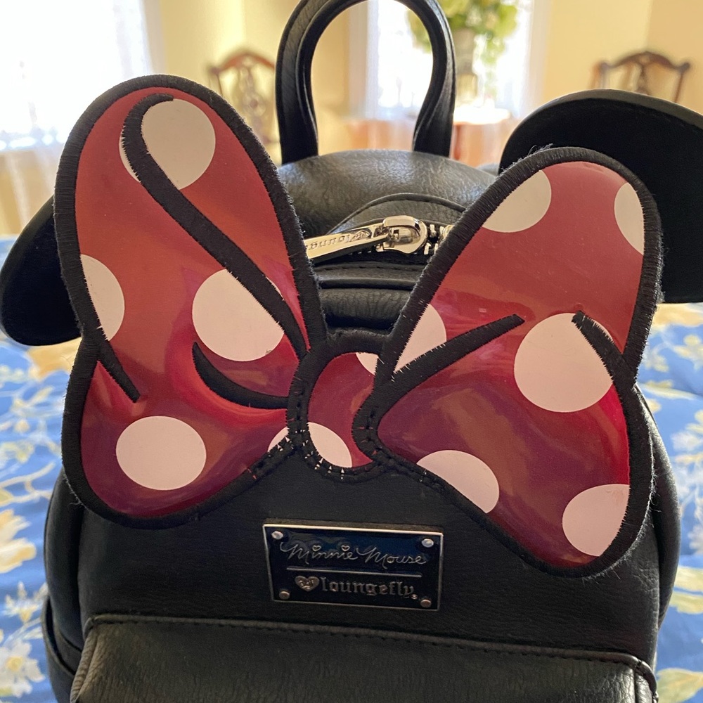 LOUNGEFLY DISNEY MINNIE MOUSE STUDDED BACKPACK - Picture 4 of 15